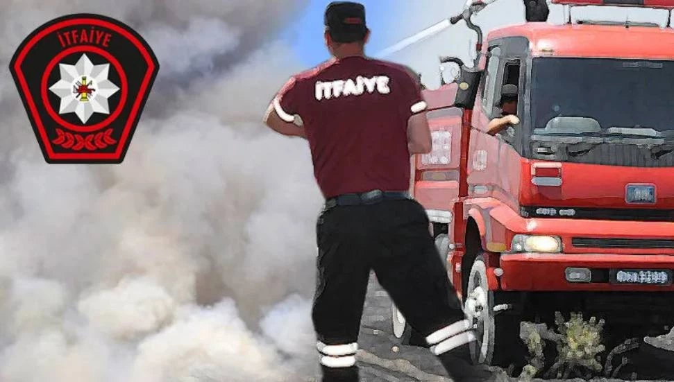 Girne’de park halindeki araçta yangın