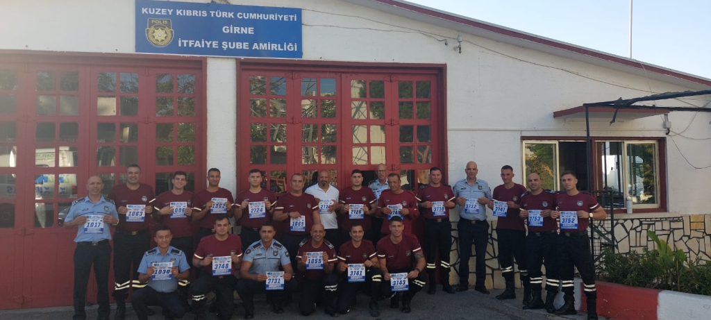Girne İtfaiye Şubesinden Girne Maratonu’na destek